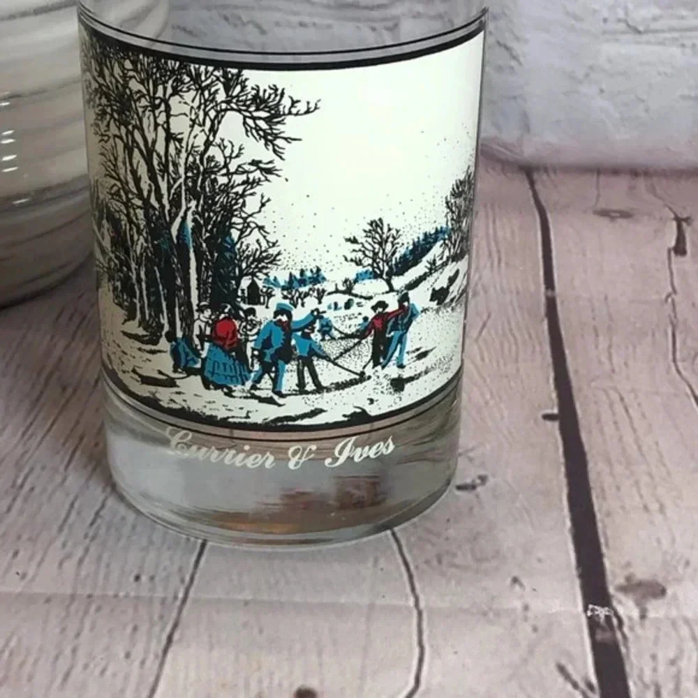 Currier & Ivy vintage Glass from 1981 arby's winter pastime